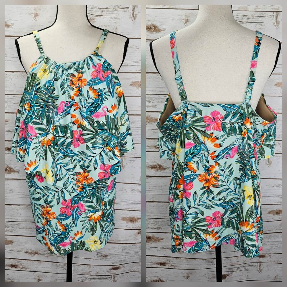 Lane Bryant Swim by Cacique Tankini Swim Top Size 22=3X